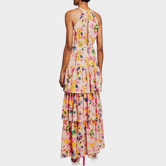 MSGM Floral Print Halter Maxi Dress Size 40(S) - Picture 2 of 10